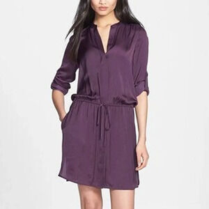 Vince Popover Plum Purple Tunic Dress Size XS